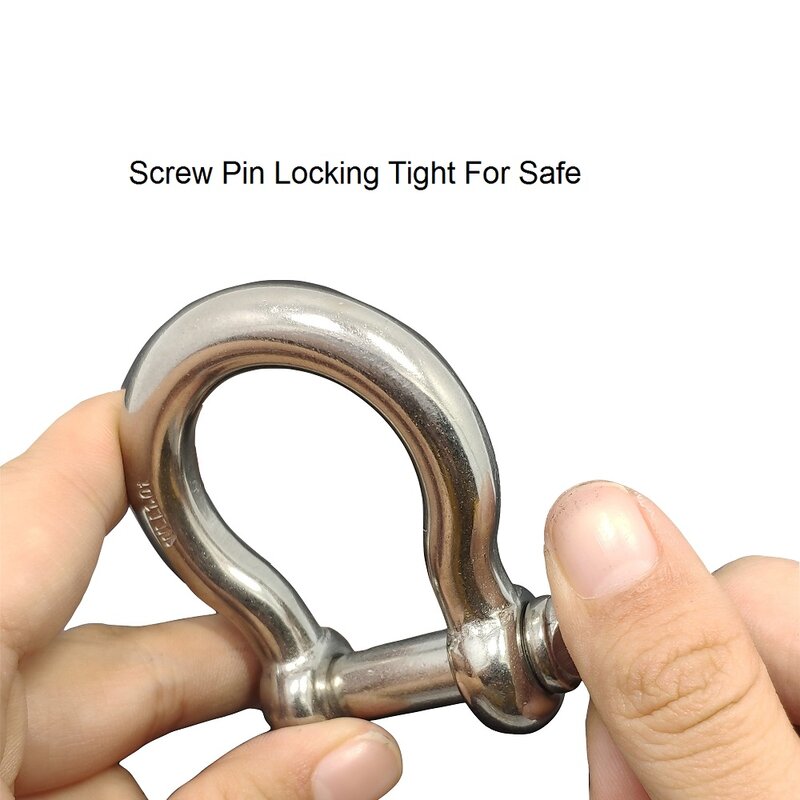 1PCS Bow Shackle With Screw Pin 304 Stainless Steel 4mm 5mm 6mm 8mm 10mm Stainless Steel Lifting Bow Shackles For Bracelets