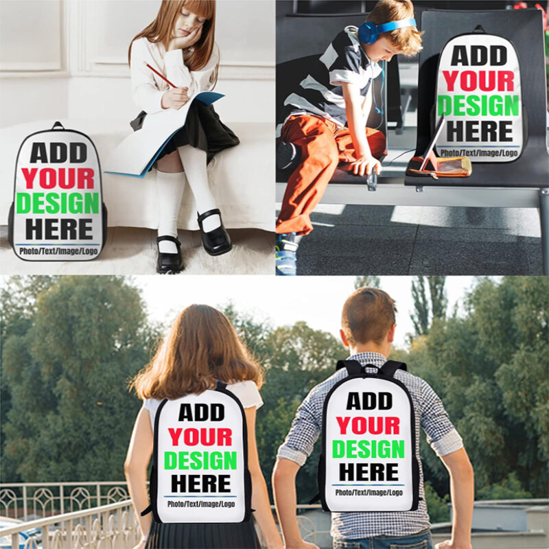 Mochila escolar personalizada para niños y niñas, mochilas escolares de gran capacidad con logotipo de fotos