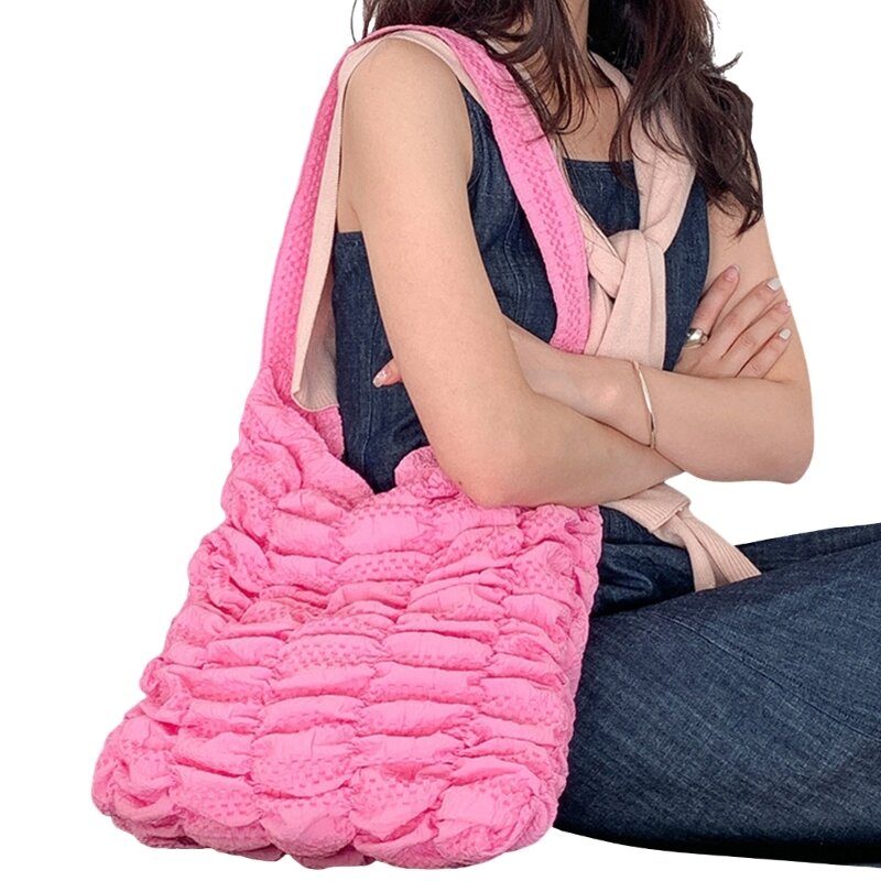 Сумки на плечо для женщин, сумка большой емкости с рюшами для девочек