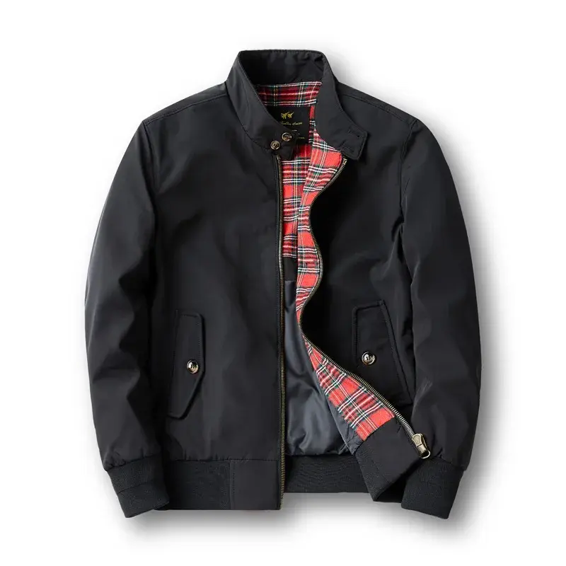 MA-1 보머 재킷, 스탠드 칼라, 비즈니스 캐주얼 지퍼 코트, 야외 방풍 방수, 남성 야구 세트, 단색 패션