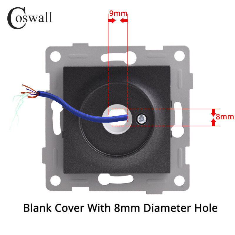 Coswall Серия H настенная заглушка для панели с отверстием диаметром 8 мм для сбора исходящего Провода Белый Черный Модуль