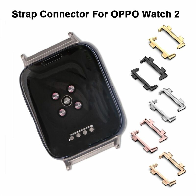 2 buah konektor tali logam baja tahan karat adaptor jam tangan pintar 42mm 46mm Aksesori tali jam tangan untuk jam tangan OPPO 2