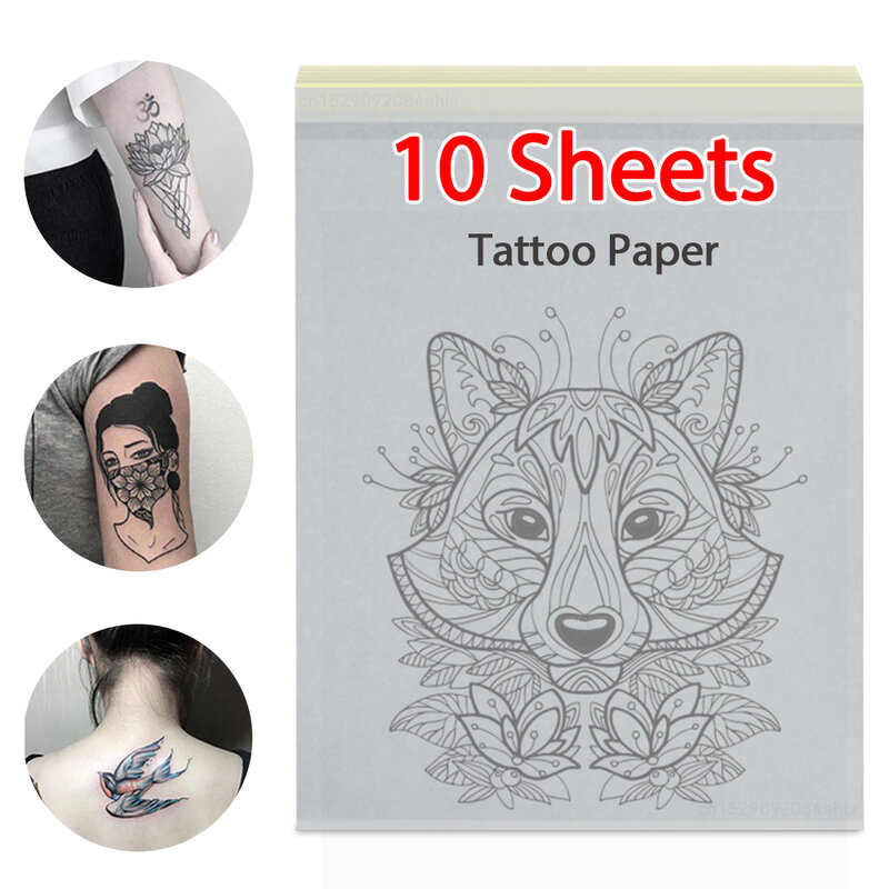 10 листов, бумага для переноса татуировок, углеродная термотрафаретная бумага, копировальная бумага для тату, принадлежности для тату, аксессуары для переноса татуировок