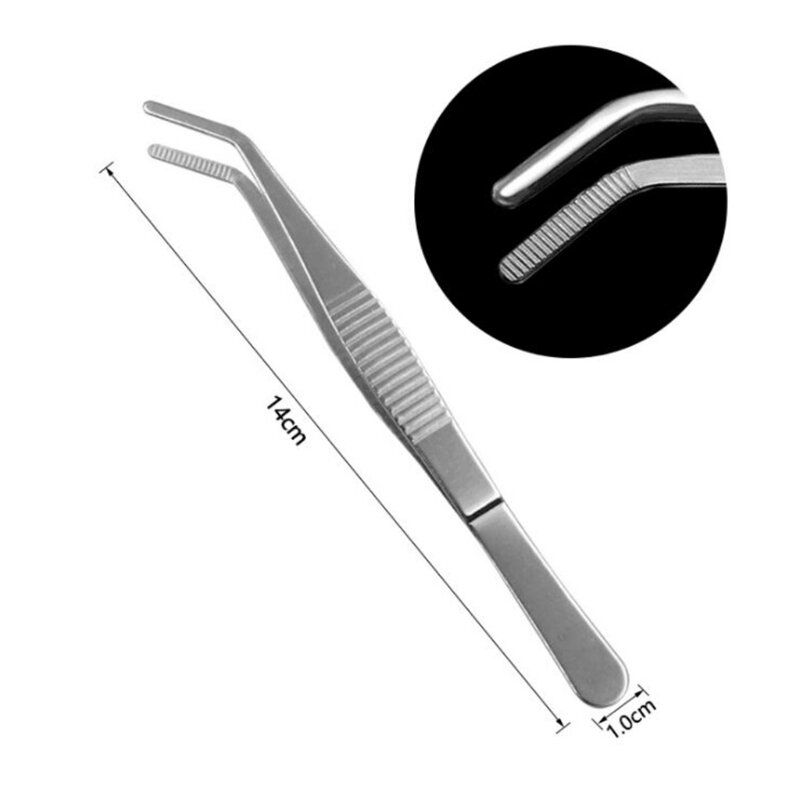 Pinzas curvas 652F, pinzas de acero inoxidable para el hogar, alicates de precisión Dental, herramientas de cocina para jardín,