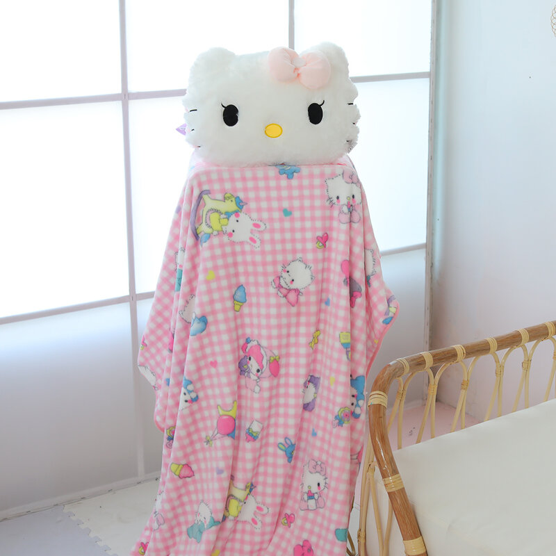 Sanrio-almohada de peluche de Hello Kitty para niña, cojín de felpa suave y suave, cómodo para la espalda, sofá decorativo, abrazo, peluches, regalos de navidad