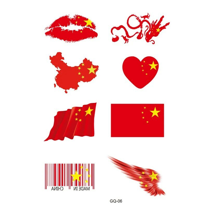 National Day Tattoo Stickers Patriotic Fan Party Tattoo Stickers Face Stickers Waterproof Tattoo Stickers