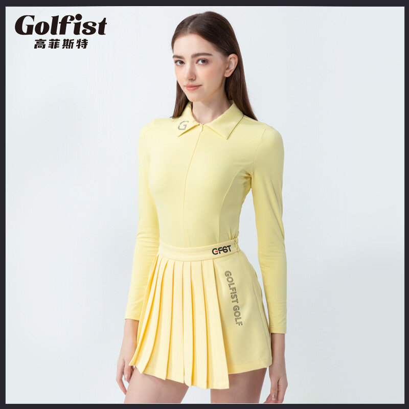 Calções de golfe feminino de cintura alta, saias plissadas, roupa de alta qualidade, primavera, verão, frete grátis