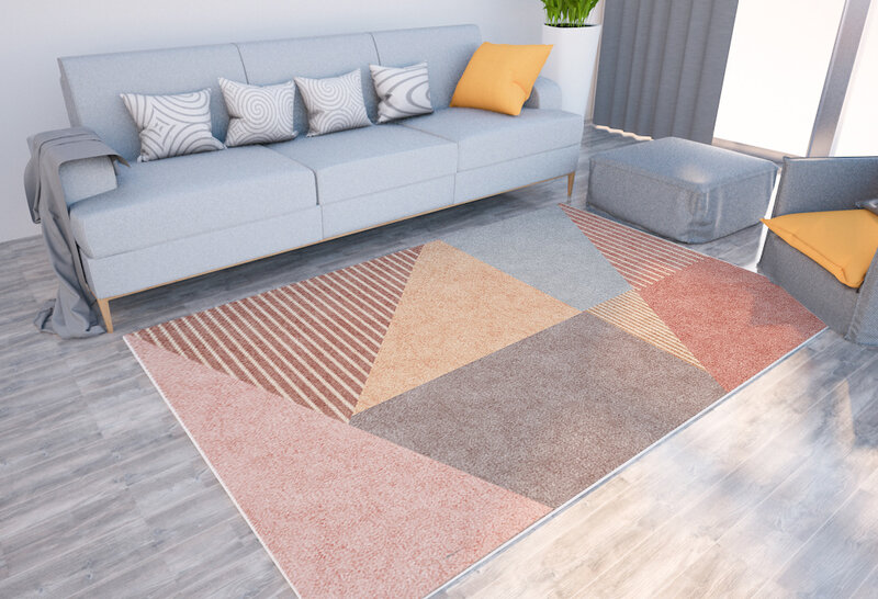 Karpet cetak geometris Modern, karpet ruang tamu dekorasi keset lantai kamar tidur lembut area besar anti selip