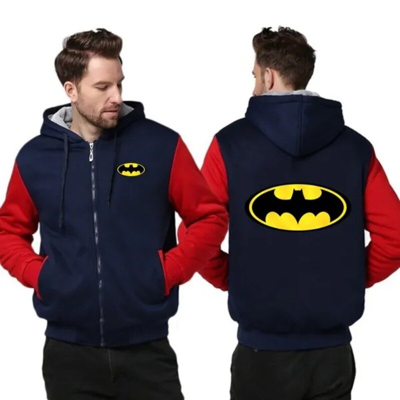 Hot anime  Brand Hoodies Mens Bats Winter Jacket Brand Fleece man High Quality Sweatshirt Men Thick Zipper Hoodies Men's Coat