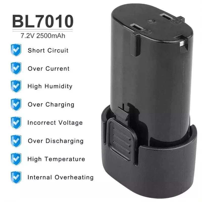 BL7010แบตเตอรี่แบบชาร์จไฟได้ลิเธียมแบตเตอรี่โทรศัพท์7.2V 2500mAh สำหรับ Makita เครื่องมือไฟฟ้าไร้สาย DF010D DF010DSE 194355-4 194356-2