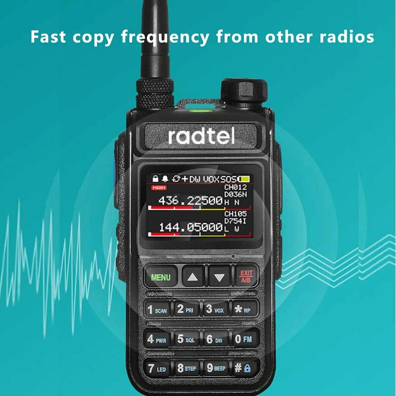 Radtel RT-890 풀 밴드 햄 라디오, 아마추어 양방향 라디오, 999CH 워키토키, AM 항공 밴드, 컬러 스캐너, 해양 NOAA 스캔
