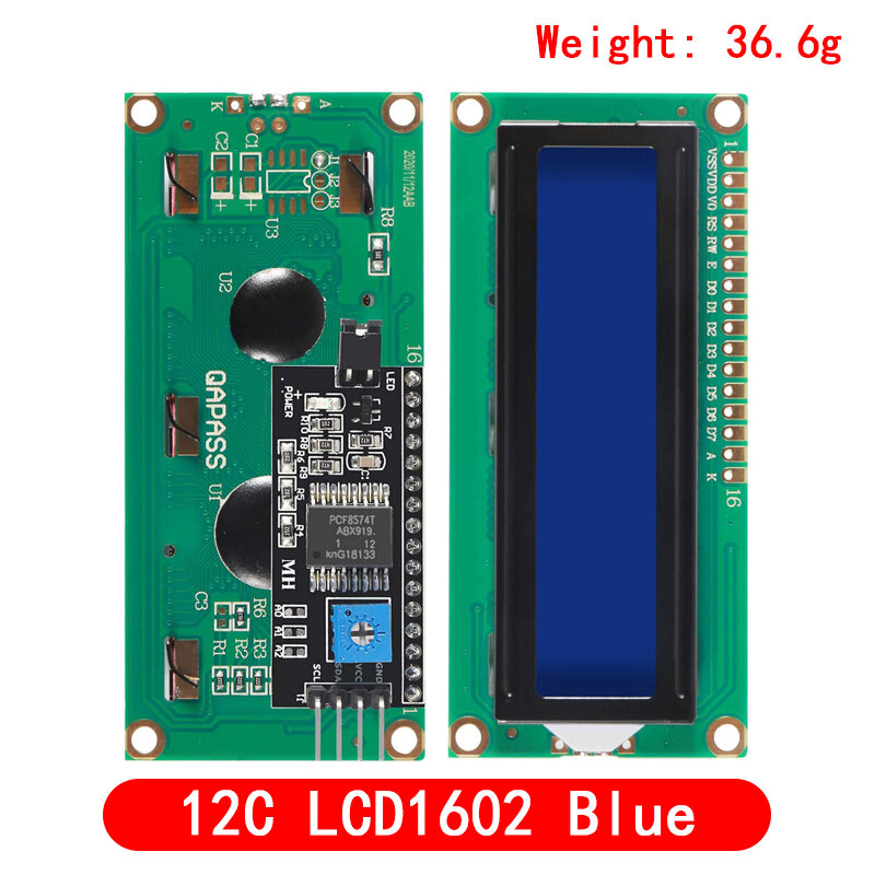 Écran LCD bleu et vert IIC/I2C pour Ardu371602, module UNO r3 mega2560 hospit1602 hospit1602 + I2C, 1602
