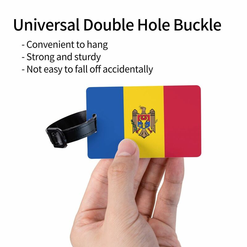 Bandera de Moldavia etiqueta de equipaje, cubierta de privacidad, etiqueta de identificación