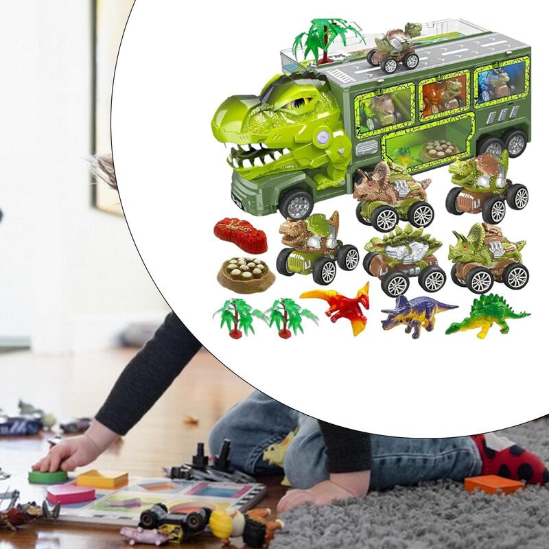 恐竜のトラックのおもちゃ、子供のためのクリエイティブな恐竜の楽園のスライド、ティラノサウルスカー