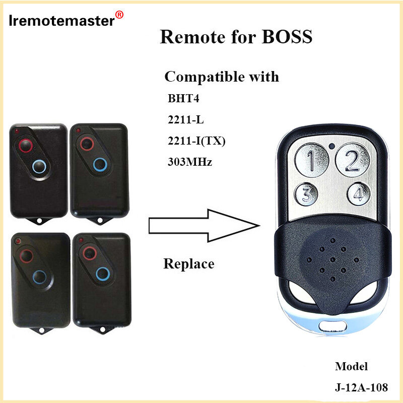 Télécommande de porte de garage ventilée, 303 MHz, panoramique bodBOL4, BOL6, BRD1, BRD9, 2211-L, 2211-L (TX)