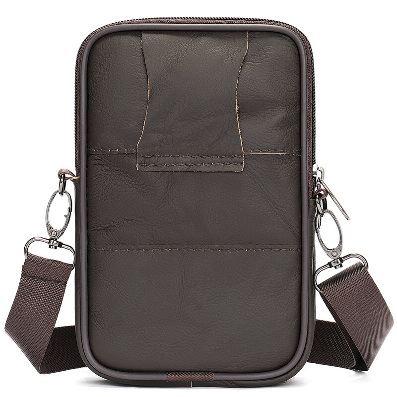 ファッショナブルな小さな本革の携帯電話バッグ,男性用の黒いバッグ,ベルトとショルダーストラップ,3013