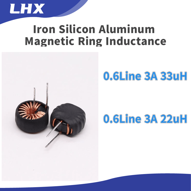 Anel magnético do alumínio do silicone do ferro, linha 0.6 da indutância, 3A, 33UH, 22UH, 38125, diâmetro 9mm, 10Pcs Lot