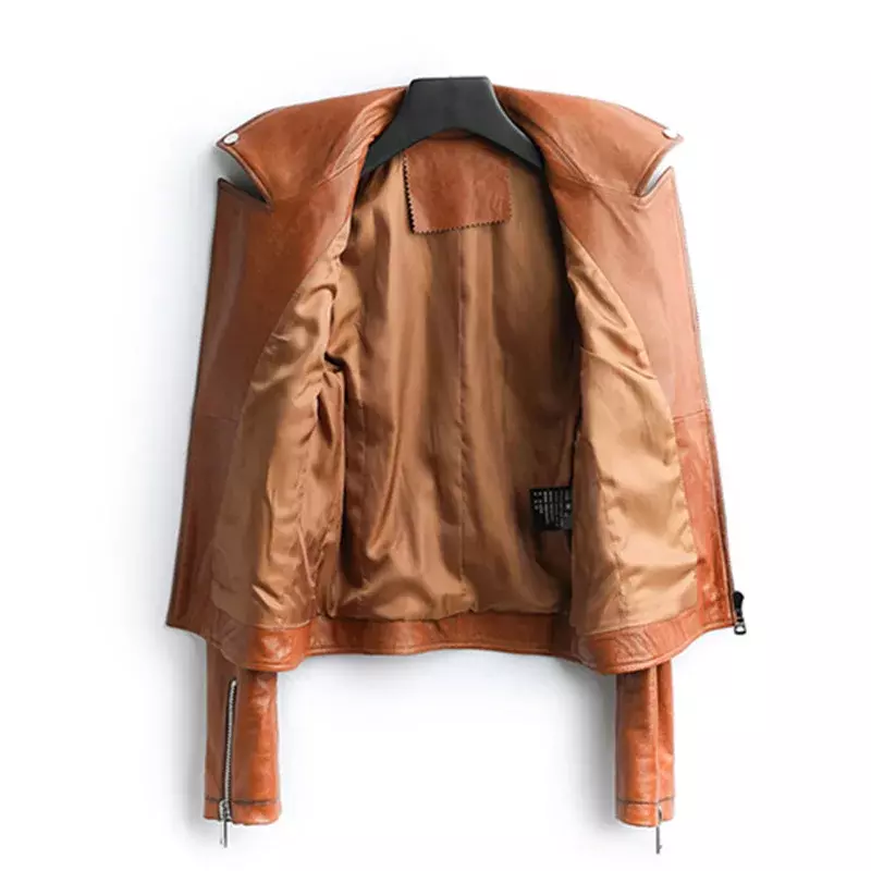Женская кожаная куртка AYUNSUE, уличная куртка-бомбер из натуральной овечьей кожи на весну и осень, HQ19022