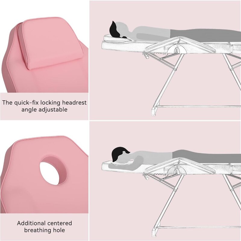 Kasur penata tato Salon pijat, tempat tidur dengan bangku hidrolik putar 360, multi-guna 3 bagian ekstensi meja bulu mata