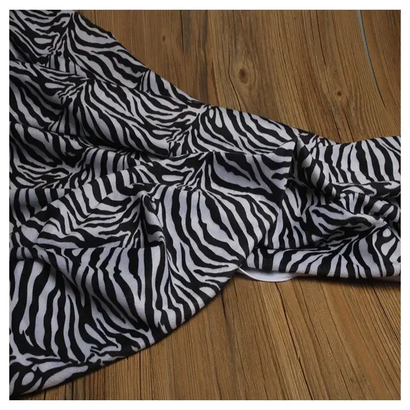 Plush Fabric Printed By The Meter for Coat Clothes Decorative Diy Sewing Leopard Zebra Pattern Thin Soft Cloth Polyester Fashion