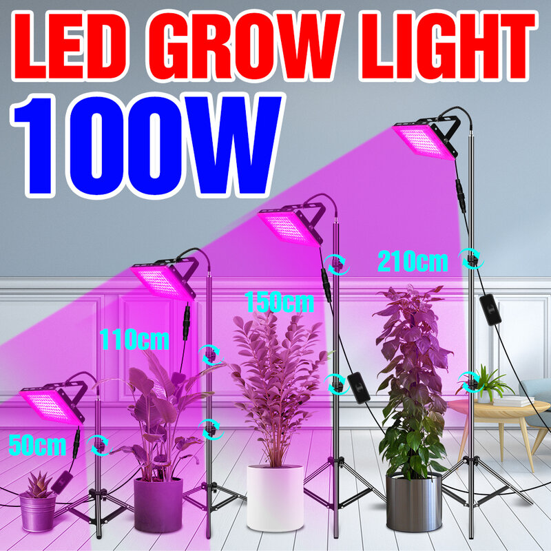 LED Full Spectrum Phyto Lamp Indoor Plants Hydroponic Grow Light IP65 Waterproof With Stand LED Phytolamp For Plant Floodlight