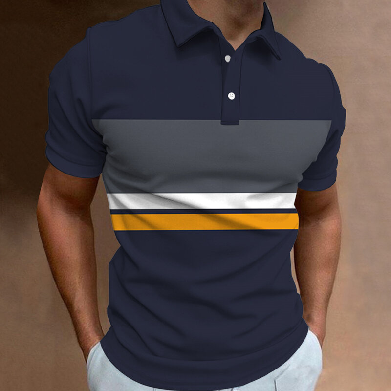 New Business Kurzarm T-Shirt Plaid Männer Polo-Shirt Mesh atmungsaktive Revers lässig Top T-Shirt Sommer Mode Herren T-Shirt