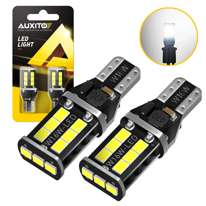 Auxito 2Pcs T15 W16W Led Canbus Geen Fout Bollen 2835 Smd Backup Reverse Licht 921 912 Lamp Auto Omkeren lamp Xenon 6000K Wit