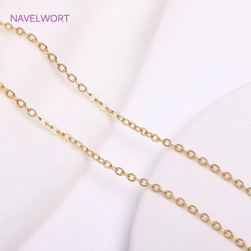 18K Gold Plated 1.3mm/1.6mm/2mm Thin Chain For Jewelry Making Supplies, Bulk Chain DIY Necklace Bracelet Accessory Wholesale