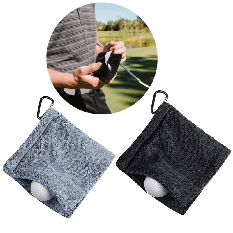 Golf Towel for w/ Carabiner Clip for Golf Bag Golf Course Exercise Yoga Camping