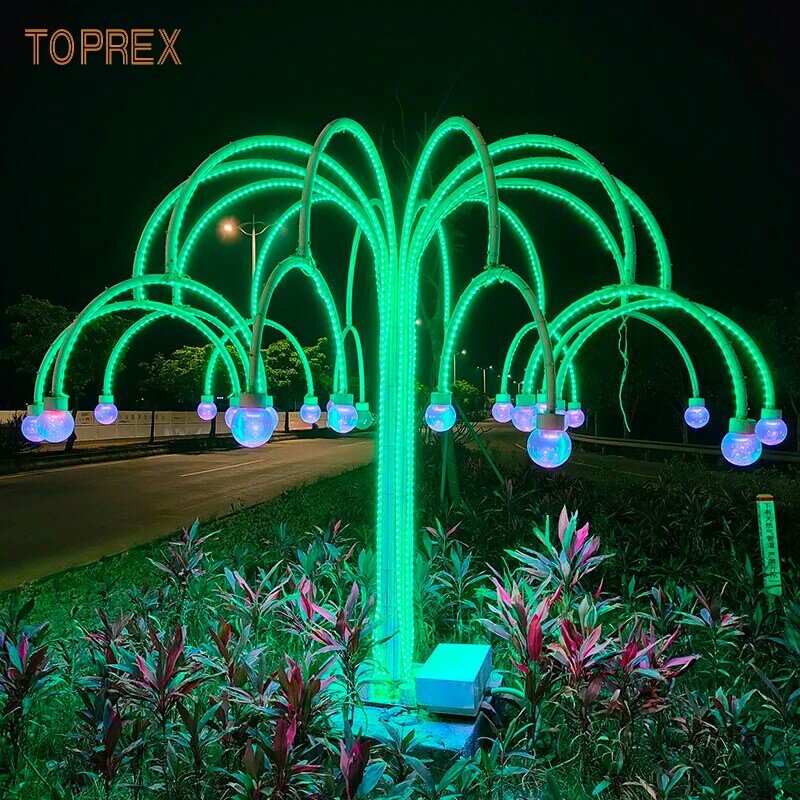 High quality outdoor waterproof Christmas holiday decoration fountain flower tree landscape lamp decor ornament led motif light