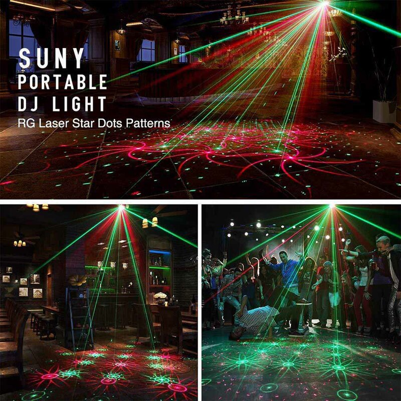 Telecomando portatile LED Stage Light DJ KTV lampada da discoteca proiettore luci Laser Flash per la festa di natale Wedding Bar