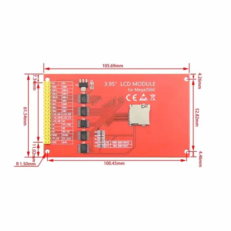Цветной ЖК-дисплей 3,95 дюйма/4,0 дюйма 320*480 ILI9488 TFT с сенсорной панелью для Arduino UNO Mega2560 8 бит