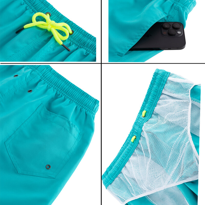 Sexy Badeanzug-Shorts für Männer, schnell trocknende Strands horts für Männer, Sport-Surfbrett-Shorts, gefüttert und voll Standard