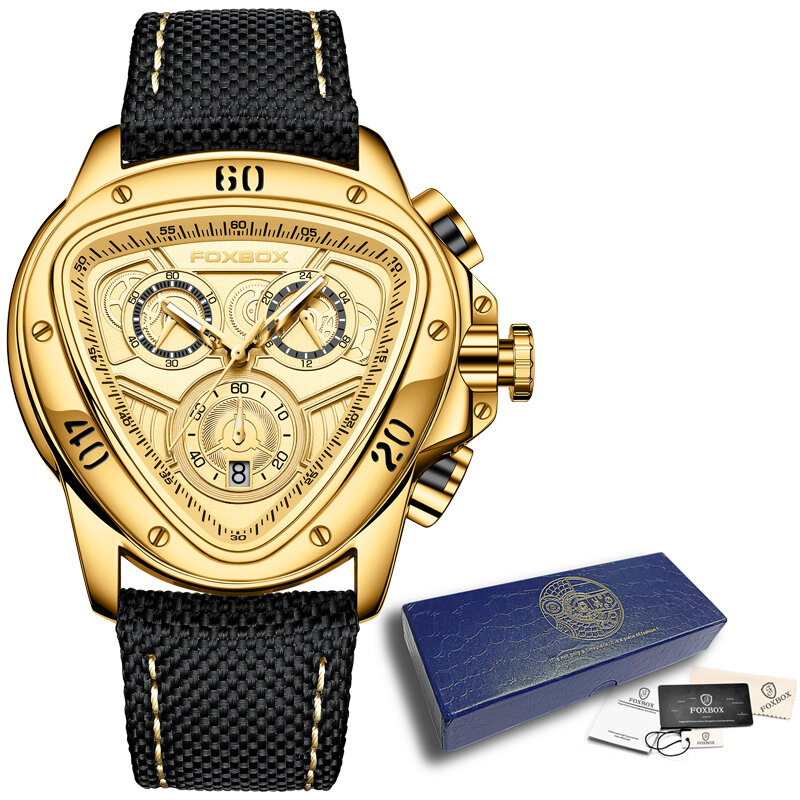 LIGE jam tangan kuarsa olahraga pria, arloji merek Top mewah kulit tahan air dengan fitur Chronograph + BOX