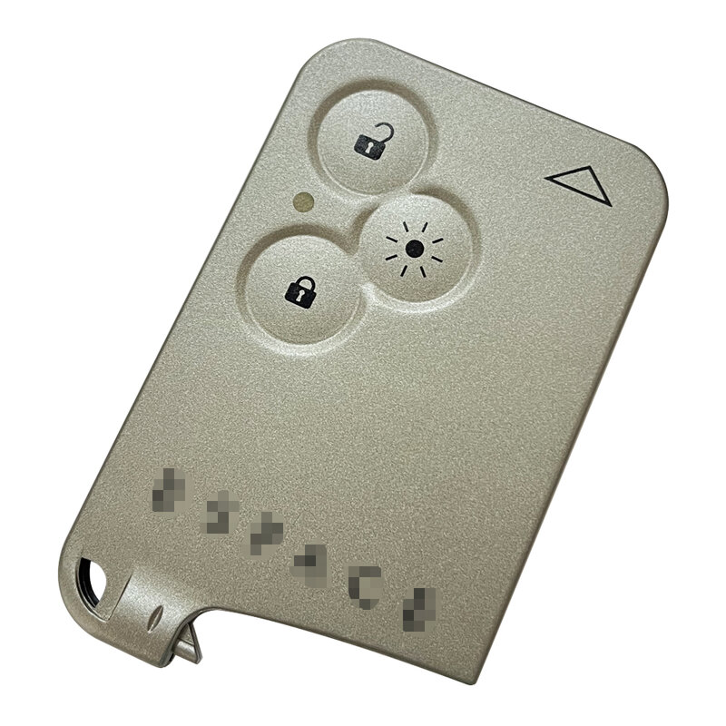Xrnkey 3 Tombol Remote Card Shell Lighting Button untuk Renault Espace Card Key Shell Tanpa Blade dengan Kata-kata Tanpa Logo