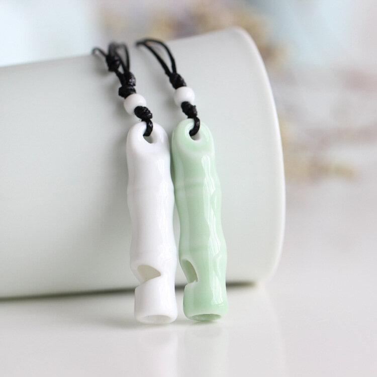 Flower Thousand Bone Ceramic Whistle Necklace Pendant Female Couple Student Kids Gifts