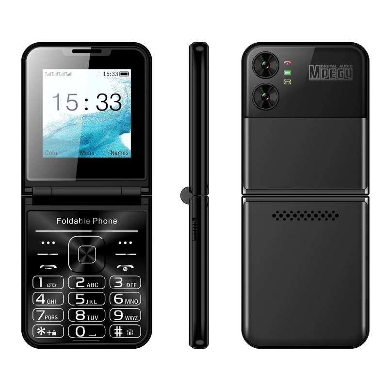 레이디 접이식 휴대폰 커버 매직 보이스 슬림 라이트, 멋진 디자인, 블랙리스트 토치, 저렴한 가격, 대형 디스플레이