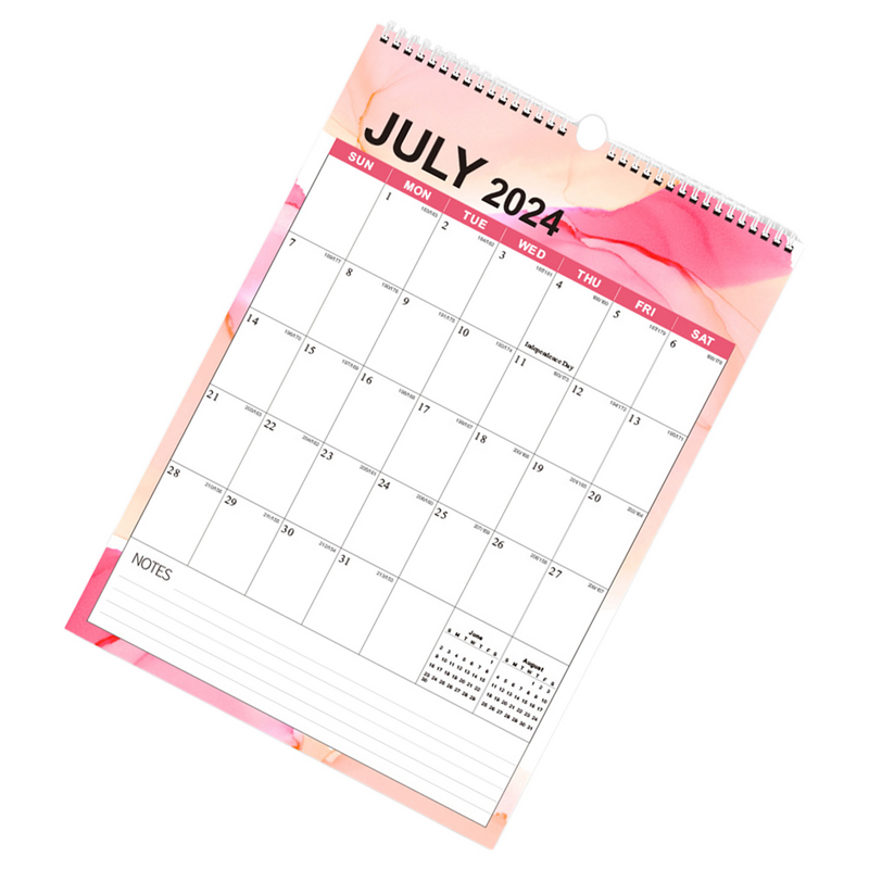 Inglês Calendário de parede para casa e escritório, anual Planner Sheet, Memo Pad, Agenda Schedule Organizer, Check List, 2023-24