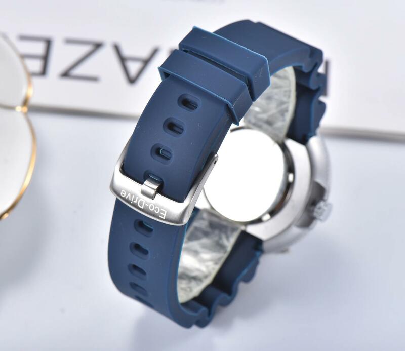 Zegarek do nurkowania sportowy silikonowy zegarek nocny męski zegarek z napędem ekologicznym BN0150 z czarną tarczą kwarcowy