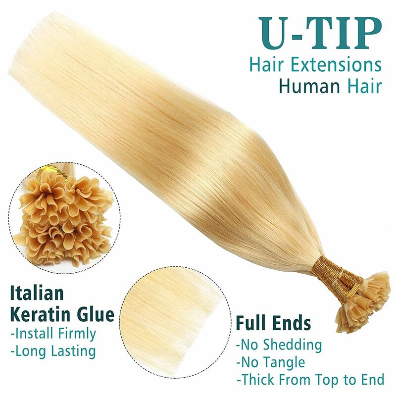 30Inch Straight U Tip Human Hair Extension #613 Honingblonde Pre-Gebonden Nagelfusie Hair Extensions U Tip Human Hair Extensions