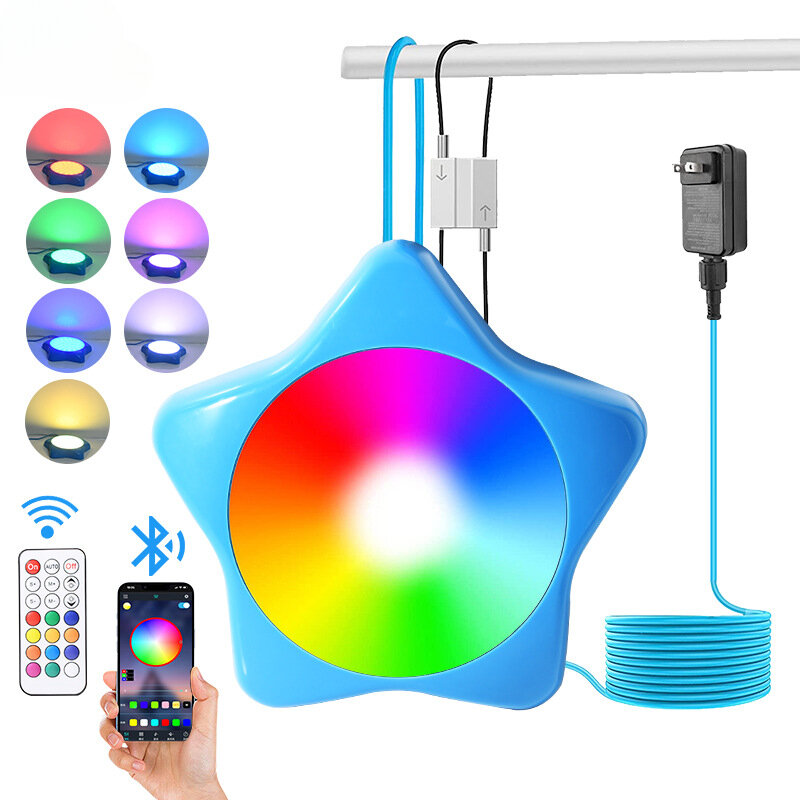 Lampu kolam renang tujuh warna dengan Magnet, lampu LED aplikasi Bluetooth, lampu bawah air 20W tahan air, lampu kolam renang suasana