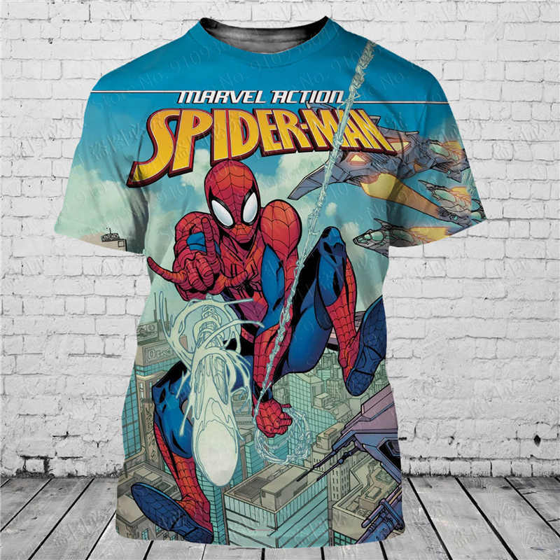 Spider-Man classic 3D print Breathable Disney t shirt  men women Short Sleeve casual style Summer Casual Streetwear Tee Tops