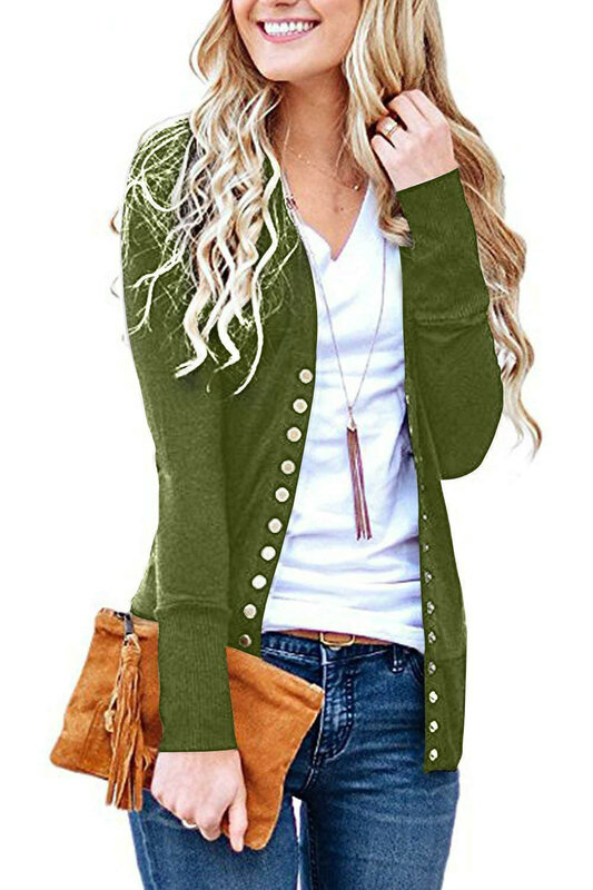 11 Solid Color Women Knitted Cardigan Coat Spring Autumn 2024 Casual V-Neck Long Sleeve Crochet Knit Sweater Coat Female Tops