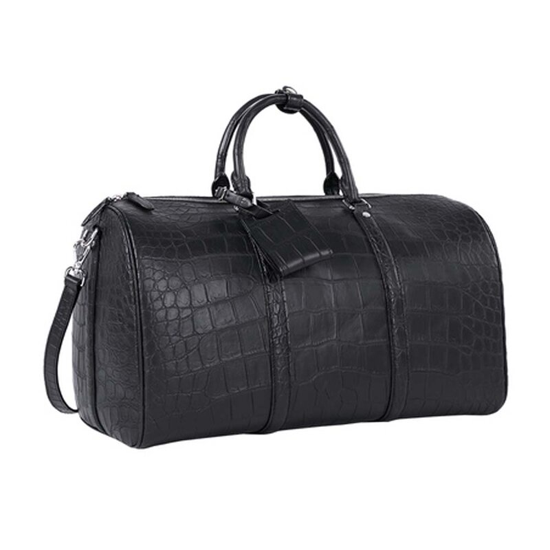 Hulangzhishi novo genuíno couro de crocodilo um ombro saco de negócios lazer em uma viagem de negócios trave men bolsa bagagem