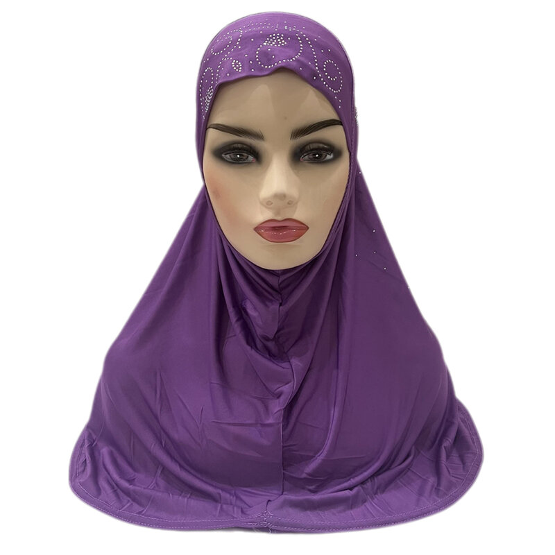 One Piece Amira Hijab donna velo musulmano foulard copricapo medio oriente Niqab Burqa preghiera Islam sciarpa cappello cappello arabo tinta unita
