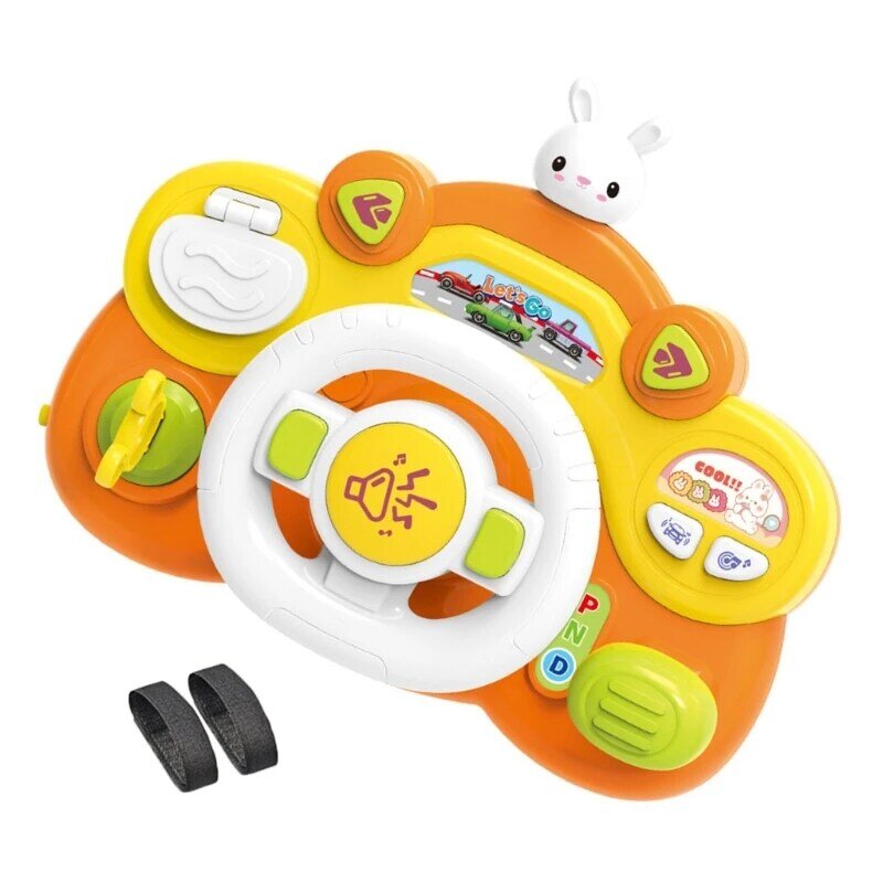 Mainan Roda Kemudi Mainan Pengemudi Bayi Mainan Pendidikan Ringan Musik Montessori Anak-anak