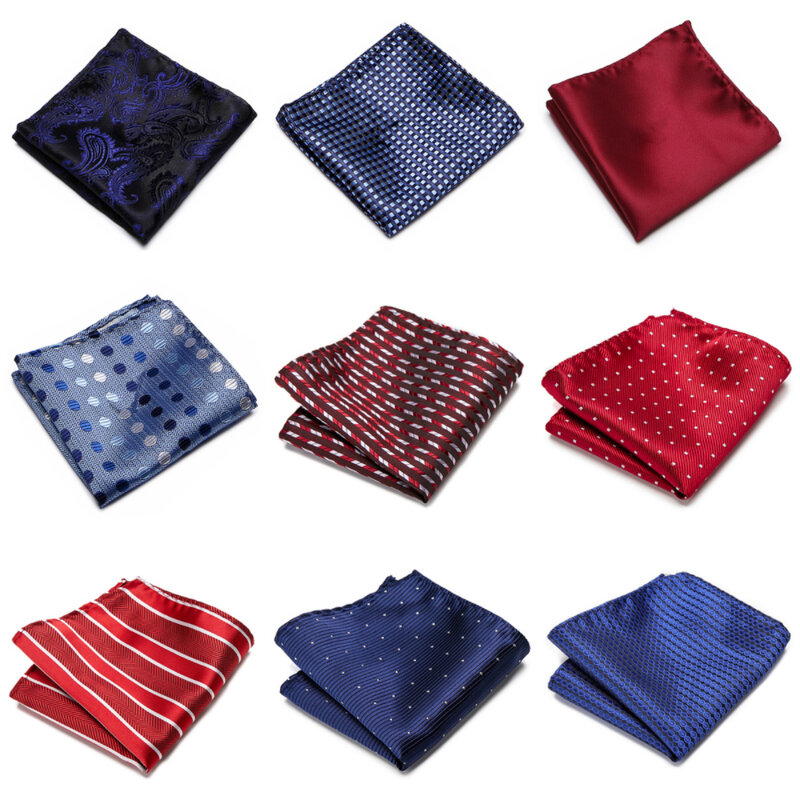 Mix cores mais novo estilo clássico de seda bolso quadrado lenço acessórios roupas paisley bege masculino caber negócios