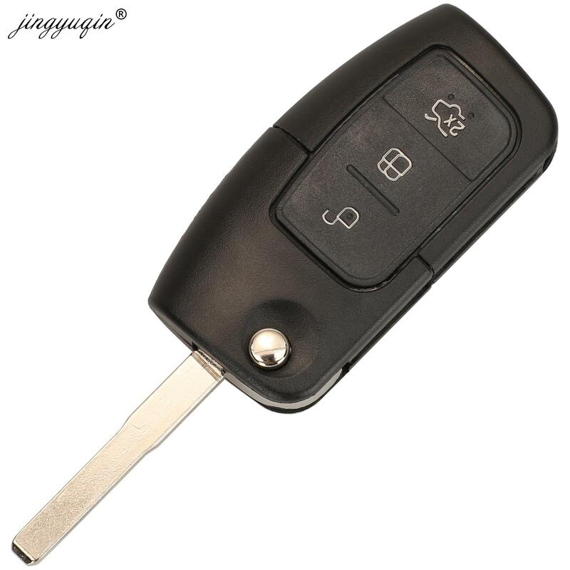 Jingyuqin 3 przycisk zmodyfikowany odwróć składany pilot klucz samochodowy Shell dla Ford Focus 2 3 Mondeo Fiesta Galaxy C-MAX brelok