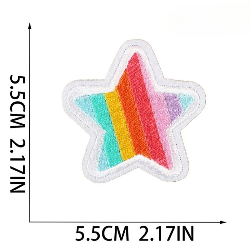 Hot Selling Heart Star DIY Embroider Fabric Patch Embroidery for Clothing Hat Bag Pants Sticker Badge Decoration Shoes Jean