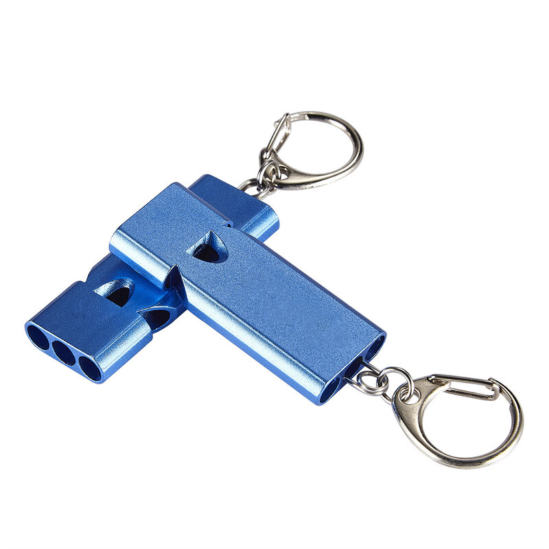 Aluminum alloy outdoor survival whistle fire emergency high-frequency rescue whistle metal 3-tube whistle high-pitched whistle